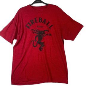 FIREBALL WHISKEY RED MENS SIZE XL T SHIRT DEMON BREATHING FIRE